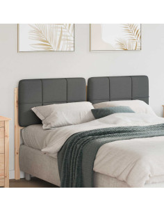 Testiera imbottita Marrone e Grigio Chiaro 150 cm Pino massello