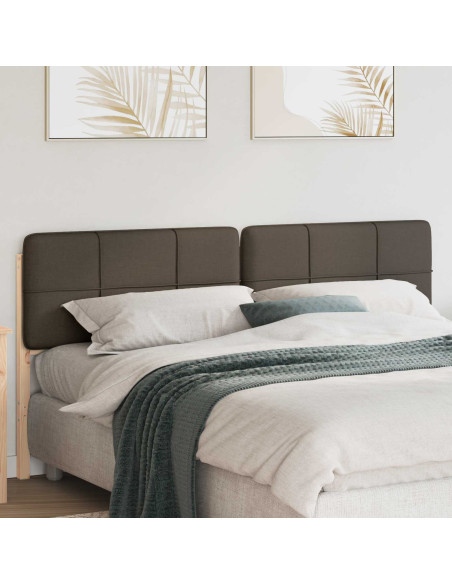 Testiera imbottita Marrone e taupe 180 cm Pino massello