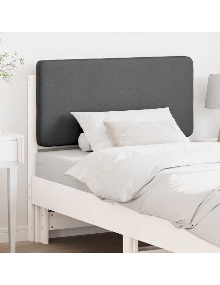 Testiera imbottita Bianco e grigio chiaro 80 cm Pino massello