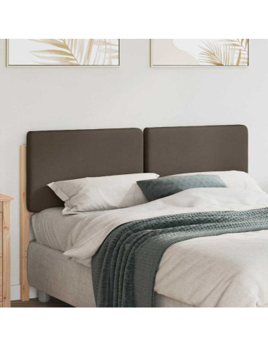 Testiera imbottita Marrone e taupe 120 cm Pino massello