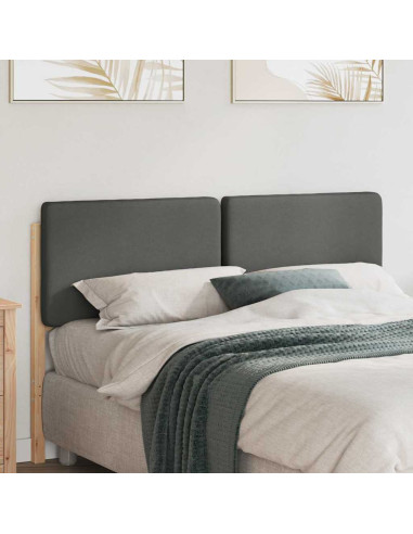 Testiera imbottita Marrone e Grigio Chiaro 140 cm Pino massello