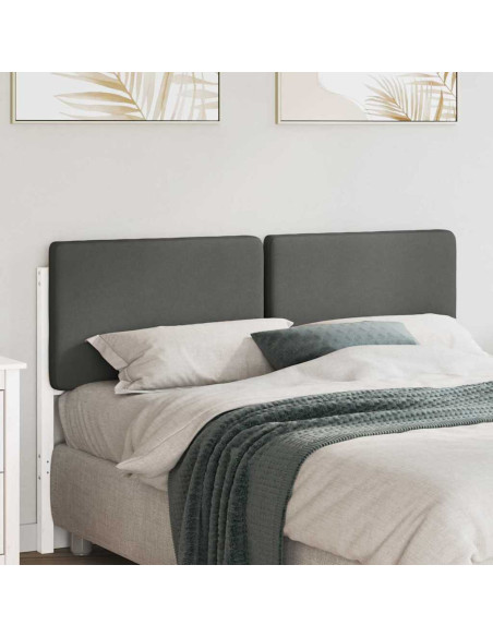 Testiera imbottita Bianco e grigio chiaro 160 cm Pino massello