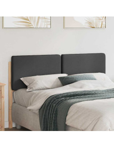 Testiera imbottita Marrone e grigio scuro 160 cm Pino massello