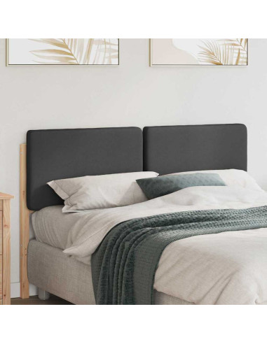 Testiera imbottita Marrone e grigio scuro 160 cm Pino massello