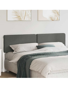 Testiera imbottita Bianco e grigio chiaro 180 cm Pino massello