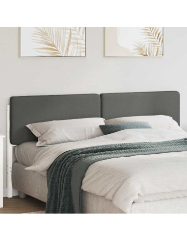 Testiera imbottita Bianco e grigio chiaro 180 cm Pino massello