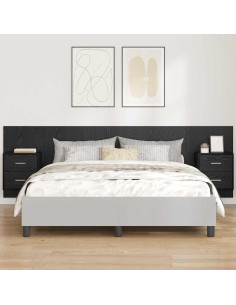 Testata con Comodino 3 pcs Rovere Nero Legno multistrato