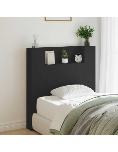 Testiera Nero 100 x 16,5 x 103,5 cm Legno multistrato