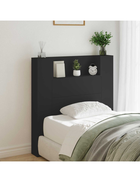 Testiera Nero 100 x 16,5 x 103,5 cm Legno multistrato