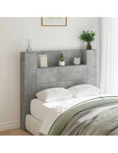 Testiera Grigio cemento 120 x 16,5 x 103,5 cm Legno multistrato