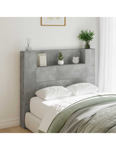 Testiera Grigio cemento 120 x 16,5 x 103,5 cm Legno multistrato