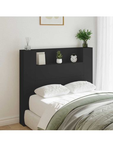 Testiera Nero 120 x 16,5 x 103,5 cm Legno multistrato