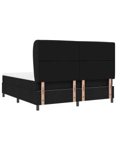 Letto a molle con materasso Nero 180 x 200 cm Tessuto