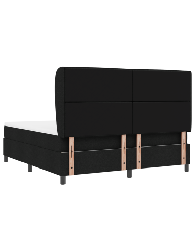 Letto a molle con materasso Nero 180 x 200 cm Tessuto