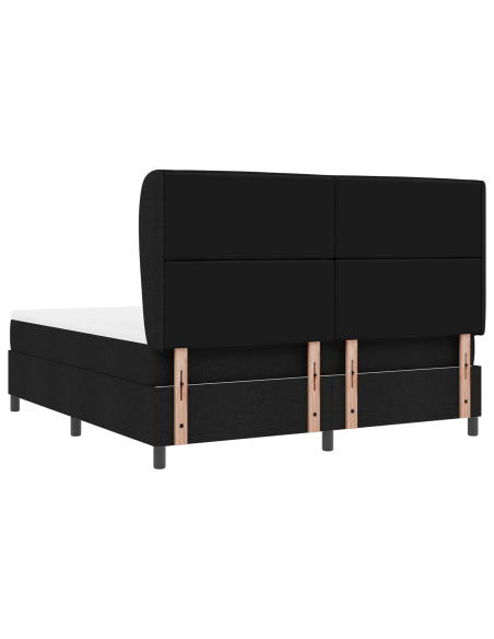 Letto a molle con materasso Nero 180 x 200 cm Tessuto