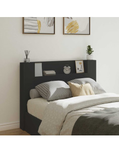 Testiera Nero 140 x 16,5 x 103,5 cm Legno multistrato