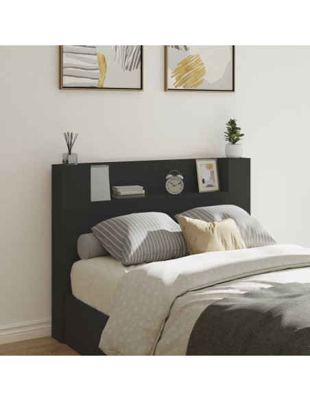 Testiera Nero 140 x 16,5 x 103,5 cm Legno multistrato