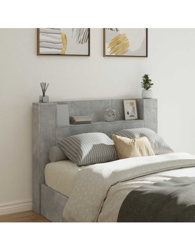 Testiera Grigio cemento 140 x 16,5 x 103,5 cm Legno multistrato