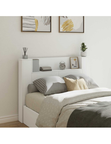 Testiera Bianco 140 x 16,5 x 103,5 cm Legno multistrato