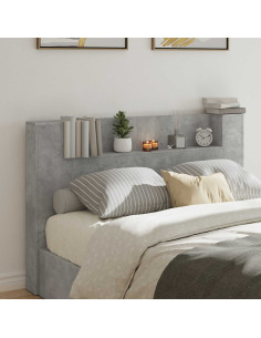 Testiera Grigio cemento 160 x 16,5 x 103,5 cm Legno multistrato