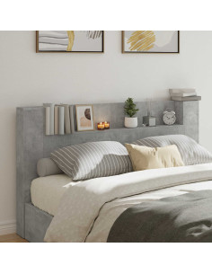 Testiera Grigio cemento 180 x 16,5 x 103,5 cm Legno multistrato