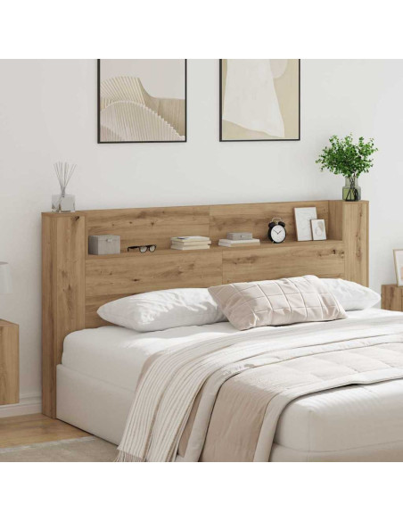 Testiera con lo scaffale Rovere artigianale 200 x 15 x 103,5 cm
