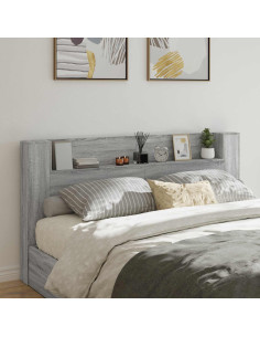 Testiera Grigio Sonoma 200 x 16,5 x 103,5 cm Legno multistrato