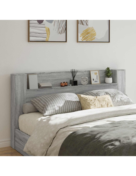 Testiera Grigio Sonoma 200 x 16,5 x 103,5 cm Legno multistrato