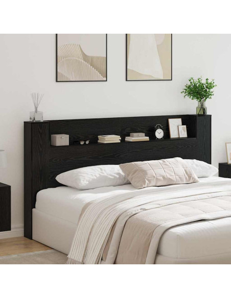 Testiera Rovere Nero 200 x 15 x 103,5 cm Legno multistrato