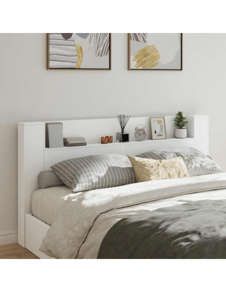 Testiera Bianco 200 x 16,5 x 103,5 cm Legno multistrato