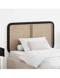 Testiera con testiera Nero 100 x 55 x 3 cm Rattan