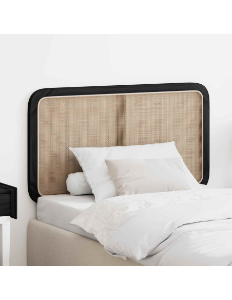 Testiera con testiera Nero 100 x 55 x 3 cm Rattan