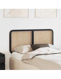 Testiera con testiera Nero 120 x 55 x 3 cm Rattan