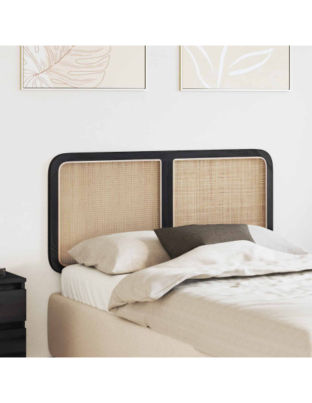 Testiera con testiera Nero 120 x 55 x 3 cm Rattan
