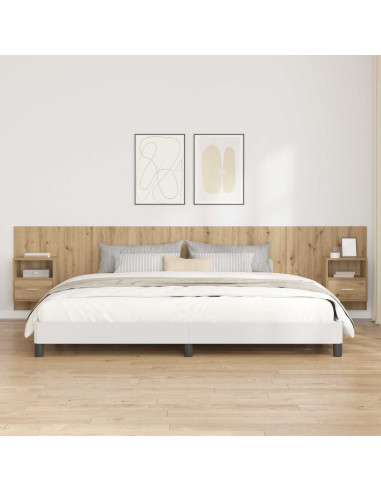 Testata con Comodino 3 pcs Rovere artigianale Legno multistrato