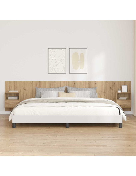 Testata con Comodino 3 pcs Rovere artigianale Legno multistrato