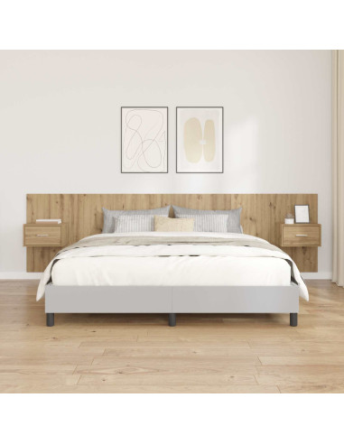 Testata con Comodino 3 pcs Rovere artigianale Legno multistrato