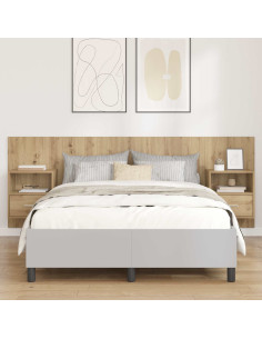 Testata con Comodino 3 pcs Rovere artigianale Legno multistrato