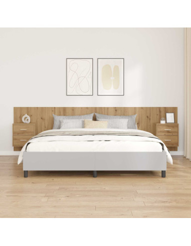 Testata con Comodino 3 pcs Rovere artigianale Legno multistrato