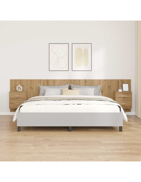 Testata con Comodino 3 pcs Rovere artigianale Legno multistrato