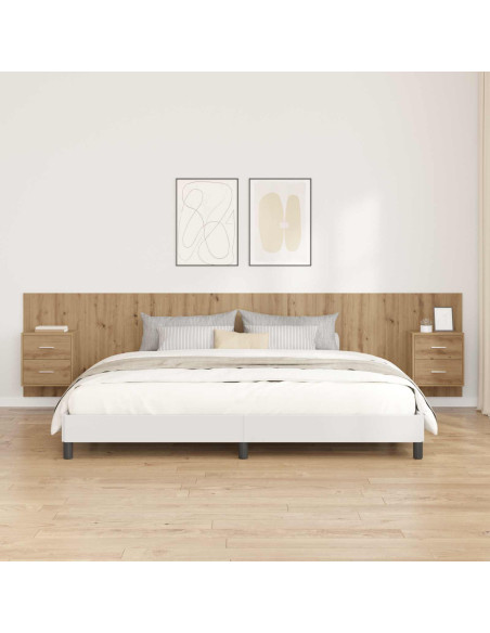 Testata con Comodino 3 pcs Rovere artigianale Legno multistrato