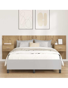 Testata con Comodino 3 pcs Rovere artigianale Legno multistrato