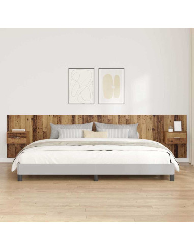 Testata con Comodino 3 pcs Legno vecchio Legno multistrato