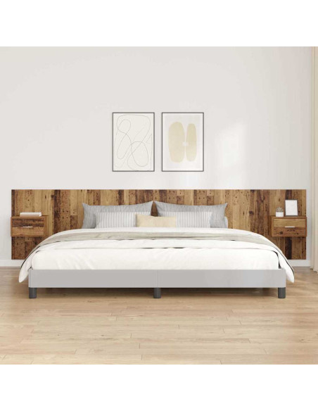 Testata con Comodino 3 pcs Legno vecchio Legno multistrato