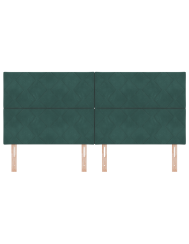 Testiera LED Verde Scuro 200 cm Pelle Sintetica