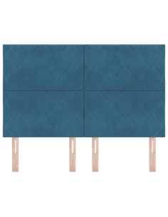 Testiera LED Blu Scuro 160 cm Pelle Sintetica