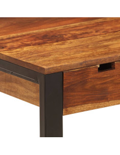 Scrivania 110x55x78 cm Massello di Sheesham e Acciaio