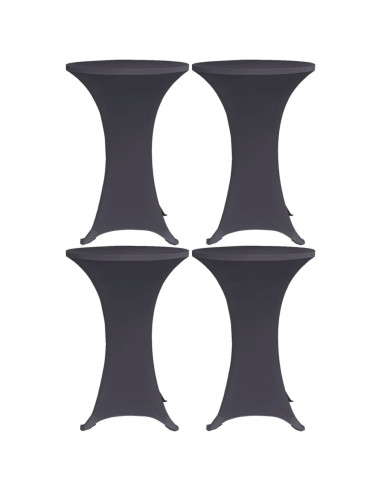 Coperture Elastiche per Tavoli 4 pz 70 cm Antracite