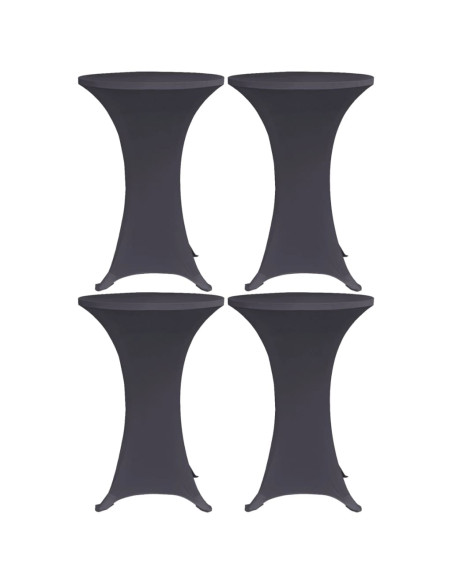 Coperture Elastiche per Tavoli 4 pz 70 cm Antracite