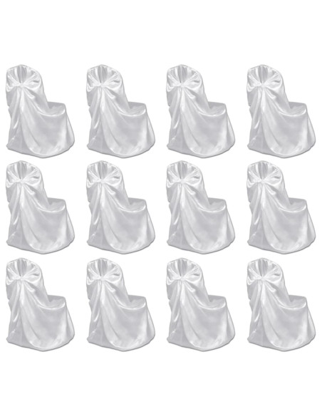 Coprisedia per Feste di Matrimonio 12 pz Bianca